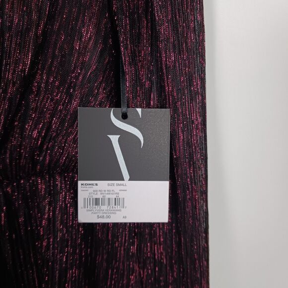 Simply Vera Vera Wang Sparkly Metallic Blouse Women's Sz Small NWT Purple Black - Picture 4 of 16